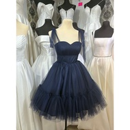 JS PROM MIDI GOWN 2 WAY GOWN - MIDNIGHT BLUE and BLUSH PINK COLOR