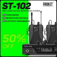 Debra ST-102 Wireless In-Ear Monitor System UHF IEM Professional Stereo with Bluetooth In-Ear Monito