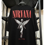 เสื้อยืดฝ้ายสไตล์กรันจ์ Nirvana