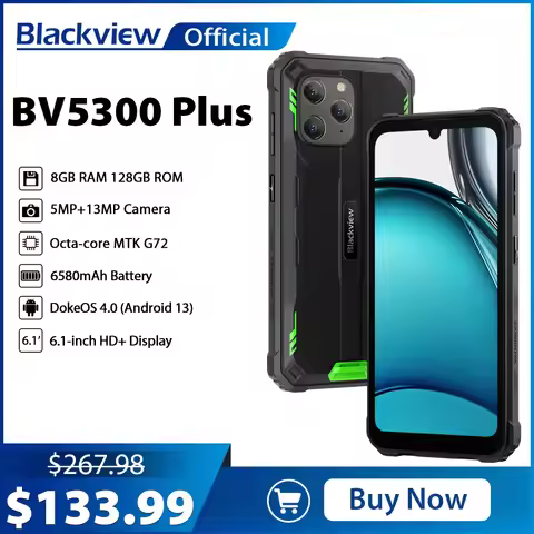 Blackview BV5300 Plus Rugged Smartphone Android 13 Octa-core G72 6.1'' HD Display 8GB 128GB Mobile P