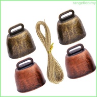 RAN Handmade Metal Cowbells With Natural Fiber Rope Countrysides Animal Marker
