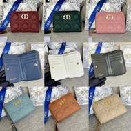 Daigou Level Latest Series Dior/Dior Ladies Card Holder Dior Caro Dandelion Card Holder Short Wallet