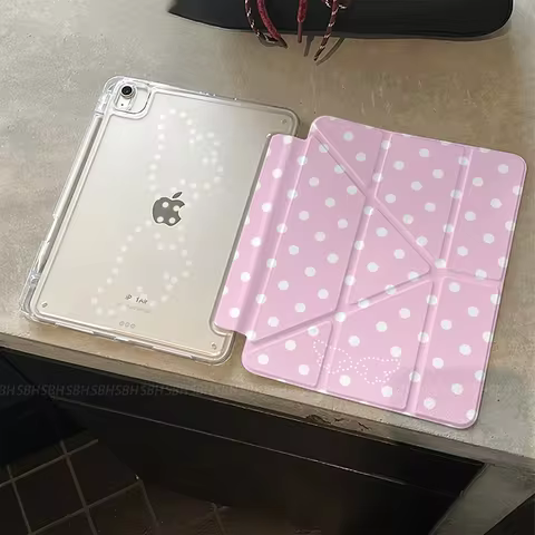 Polka Dots Angel Wing For iPad Case iPad Air 4 5 6 Pro 11 12.9 13 M4 10.9 10.2 Mini 7 6 Smart Y Fold