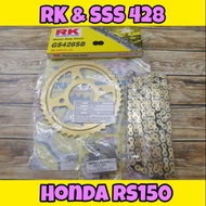 RS150 428 Sprocket SSS RK Japan Chain(Gold)