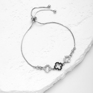 Hyl Jewelry 643B Gelang Titanium Wanita Bangle Bracelet Four Leaf Clover Terbaru Anti Karat Dan Ker