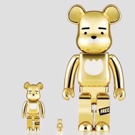 Be@rbrick bearbrick kakao friends Ryan 電鍍金 400% 100% kaws組合熊 萊恩