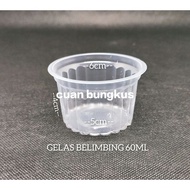 Starfruit 60ml Clear Plastic Cup / Jelly Pudding Cup Contents of 50 + Lid Plastic Cup Pudding Cup De