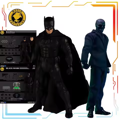 Golden Standard Mezco 1/12 Finished Product Movable Figurine Batman Vs. Black Mask Deluxe Set Toys M