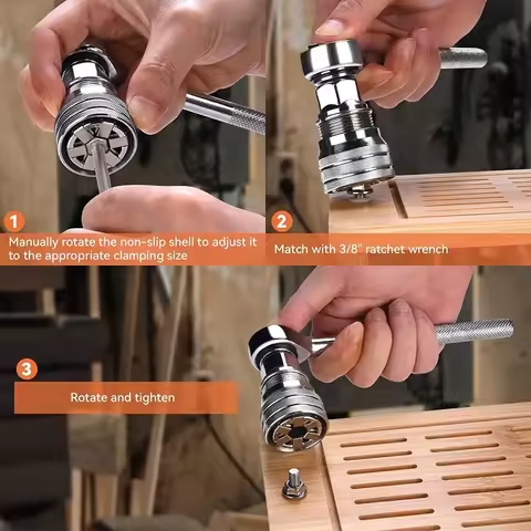 Universal Electric Wrench Sleeve Converter Fits for Standard 3/8-3/4'' 10 to 19mm Super Socket Multi