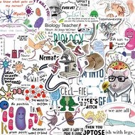 50 exquisite cartoon stickers for biology education, creative and personalized self-adhesive handboo