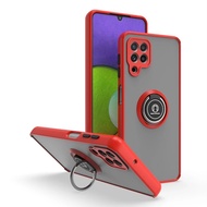 เคส A32สำหรับ Samsung Galaxy A12 A22เคส PC แบบแข็งสีด้านเคสโทรศัพท์มีห่วงแม่เหล็กยึดโทรศัพท์สำหรับ S