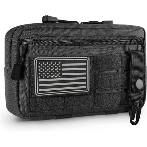 Tactical Molle Pouches, Tactical Admin Pouch Compact EDC Utility Gadget Gear Pouch with cheychain
