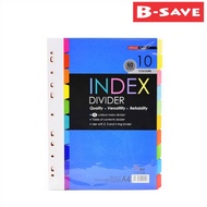 A4 Uni Colour Index Divider / File Filing Separator 10 Colours 50 Sheets