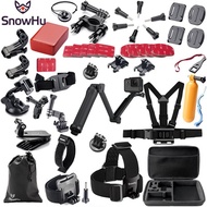 SnowHu for Gopro Accessories set for go pro hero 7 6 5 4 3 kit 3 way selfie stick for Eken h8r / for