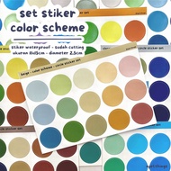COLOR SCHEME - CIRCLE STICKER SET round CIRCLE STICKER waterproof journaling decoration aesthetic do