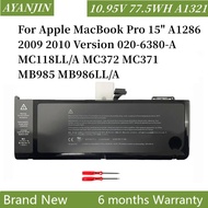 A1321 Battery for Apple MacBook Pro 15" A1286 2009 2010 Version 020-6380-A MC118LL/A MC372 MC371 MB9