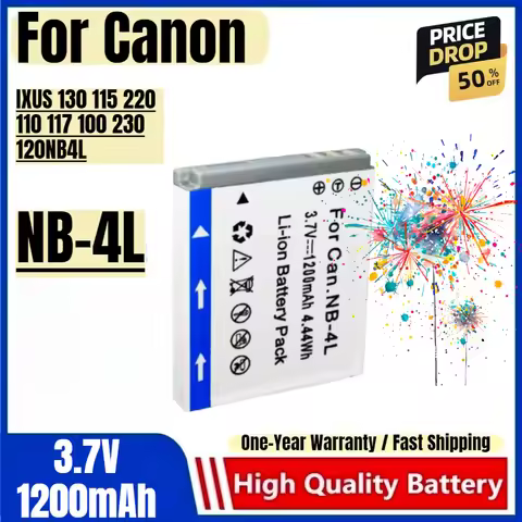 NB-4L Battery 3.7V 1200mAh Rechargeable Batteries and Charger for Canon IXUS 130 115 220 110 117 100