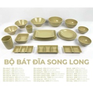 [IB Choose Color] Song Long Plastic Cream Colored Dish Set, Food Set For Hotel Restaurants Of Full Colors And Sizes