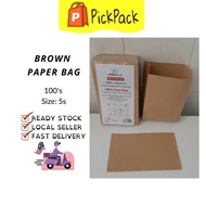 ABBAware Brown Paper Bag 5s 100pcs 100% Food Safe