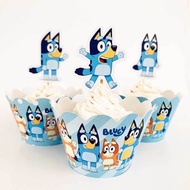 BLUE CUPCAKE TOPPER AND WRAPPER cupcake topper cupcake cup
