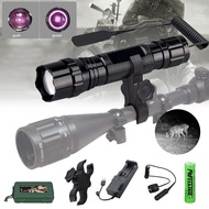 ไฟฉาย IR 300-500m Zoomable Focus 850nm LED รังสีอินฟราเรด Night Vision ไฟฉายโคมไฟล่าสัตว์