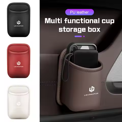 For LEAPMOTOR Zero Run t03 2022 C11 S01 C01 C10 C16 Car Water Cup Storage Box PU Leather Car Seat Ba