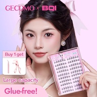 1pcs GECOMO & BQI 120 Clusters Glue-Free False Eyelashes, Free Tweezers, Beginners Without Glue, Fre