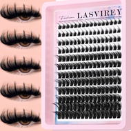 GROINNEYA Clusters with Spikes Wispy Eyelash Clusters Spiky D Volume Eyelash Extensions DIY Cluster 