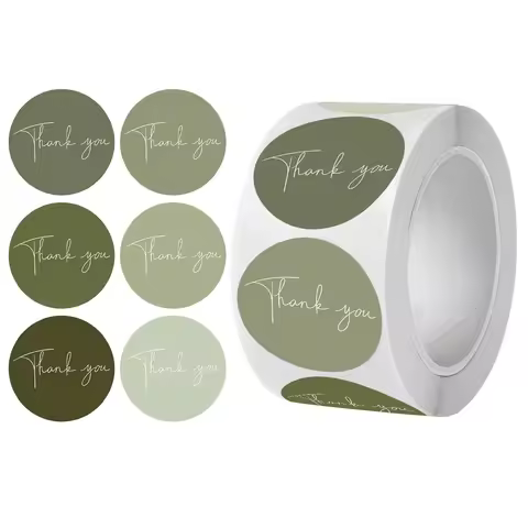 100-500pcs Thank You Stickers Round Thank You Labels Party Sticker Spring Party Bag Labels Product P