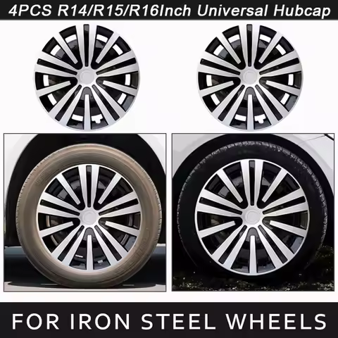 4pcs Universal Wheel Cover Hubcap R14 R15 R16 Inch Replacement Hub Caps Wheel Rim Cover PP Tire Acce
