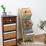She Shelf Storage Basket Storage Rack Solid Wood Ready Stock Sundries Book Newspaper Wooden Multi-La