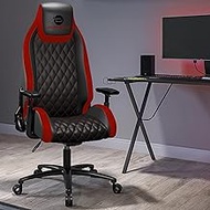 Atlantic Gaming, Office High Back Computer Chair Executive Ergonomic Adjustable, Swivel, Reclining &amp; Armrest, Lumbar Support, Racing Red