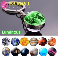 BARRY1 Solar System Earth Birthday Gift Glass Ball Double Side Nebula Moon Luminous