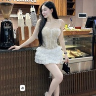 Beach dress set, 2-neck halter top set with long skirt Q151 (Z6)