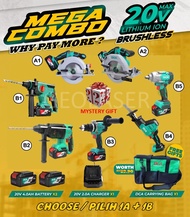 DCA 20V Brushless Power Tools Combo : Circular Saw + Rotary Hammer / Recip Saw / Impact Wrench / Ham