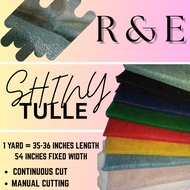 Shiny Glittery Tulle - 1 Yard = 36 Inches Length and Fixed 54 Inches Width