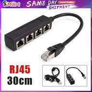 RJ45 1 Male to 2 3 4 Female Socket Port LAN Ethernet Splitter Adapter Cable Cat5 Cat5e Cat6 Cat7