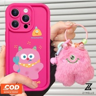 Phone Case OPPO A79 A38 A18 A17 A57 2022 4G A78 A58 A7 A5S A12 Cute plush pink monster anti-fall TPU mobile phone case