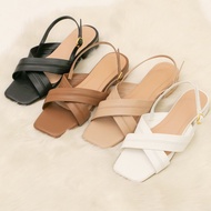 Kimi Footwear Jocelyn 1 inch Comfy Heels Sandals New Korean Fashion