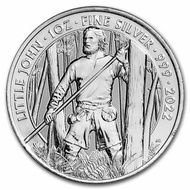 2022 1 oz Great Britain Myths and Legends - Little John .999 Silver BU
