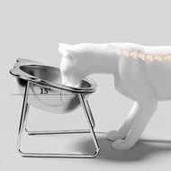 Mangkuk Kucing Ditinggikan - untuk Kucing/Anjing Kecil, Mangkuk Kucing Ditinggikan Keluli Tahan Kara