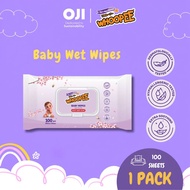 Whoopee Baby Wet Wipes Tisu Basah Bayi 100's x 1 Pack Hypoallergenic 99% Pure Water Alcohol Free