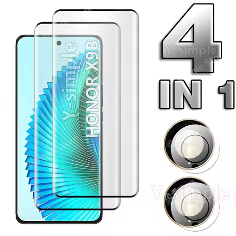 4in1 3D Glass For Honor X9B X9A Screen Protector HD Film Curved Tempered Glass For Honor X9A Soft Ca