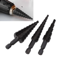 QOEFSY 3pcs Hex Handle Step Drill Bit, Black Hex Shank Step Drill Bit Set, Set Precision Bearing Ste