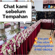 Langsir Dapur/Skirting table top  Murah / meja bouquet/meja guru/murid/meja pejabat 🔥free gam dan ve