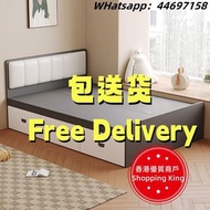 🌟包送貨-儲物床 無床頭收納床 床頭軟包靠背 櫃桶床 抽屜床 榻榻米床架 箱體床 高箱床 雙人床 四呎床 五尺床 板式床 全新包送貨new# free delivery#storage bed#dra