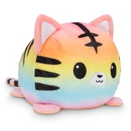 TeeTurtle - The Original Reversible Tiger Plushie - Pride - Orange + Rainbow - Cute Sensory Fidget S