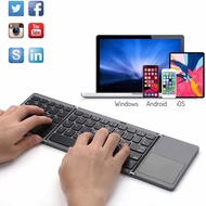 【Ready stock】【Latest Upgrade】Mini Foldable Keyboard B033 with Bluetooth Foldable Wireless Keyboard with Touchpad for WindowsAndroid Tablet ios ipad | wireless keypad | mini