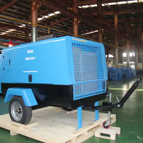 60kw 80hp 10bar 7bar 250cfm Fuel-Efficient Portable Mobile Diesel Engine Screw Air Compressor For Sa