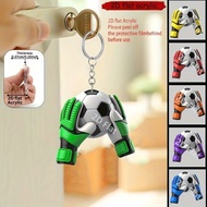 2D Flat - Keychains Featuring 2D Flat Designs of Footballs And Goalkeeper Gloves - Ideal for Footbal